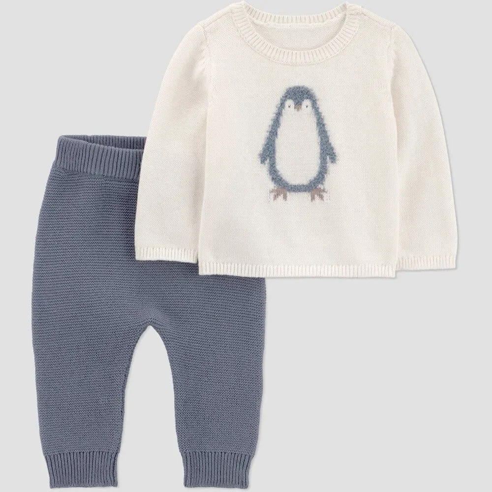 Carter's Baby Boys' 2pc Penguin Sweater Set Newborn